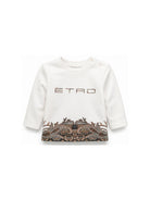T-shirt per neonato Etro Kids bianco con stampa Paisley sul davanti GZ8320 Z3672 102 ETRO KIDS 