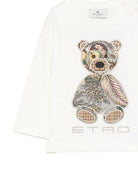T-shirt per neonati Etro Kids bianca con ricamo orsetto sul davanti GZ8520 Z3672 102 ETRO KIDS 