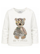 T-shirt per neonati Etro Kids bianca con ricamo orsetto sul davanti GZ8520 Z3672 102 ETRO KIDS 