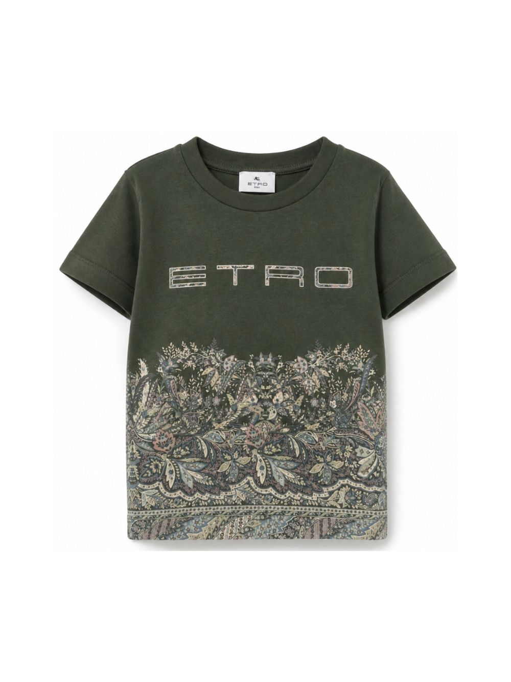 T-shirt per bambino Etro Kids verde con stampa floreale GZ8A31 Z3672 70J ETRO KIDS 
