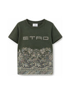 T-shirt per bambino Etro Kids verde con stampa floreale GZ8A31 Z3672 70J ETRO KIDS 
