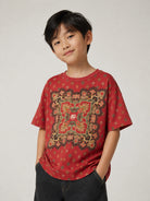 T-shirt per bambino Etro Kids rossa con stampa Paisley sul davanti GZ8H01 Z3693 52C ETRO KIDS 