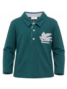 T-shirt per bambino Etro Kids verde con colletto stile polo GZ8H41 Z0022 797 ETRO KIDS 