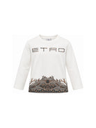 T-shirt per bambino Etro Kids bianca con stampa Paisley sul davanti GZ8H50 Z3672 102 ETRO KIDS 