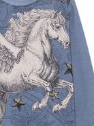 T-shirt per bambino Etro Kids blu con stampa Pegaso sul davanti GZ8H70 Z3693 617BG ETRO KIDS 