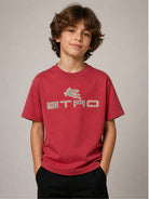 T-shirt per bambino Etro Kids bordeaux con patch logo GZ8P21 Z3672 52C ETRO KIDS 