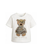 T-shirt per bambini Etro Kids bianca con ricamo orso sul davanti GZ8P31 Z3672 102 ETRO KIDS 