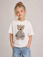 T-shirt per bambini Etro Kids bianca con ricamo orso sul davanti GZ8P31 Z3672 102 ETRO KIDS 