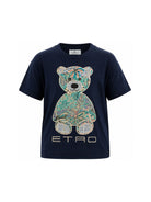 T-shirt per bambini Etro Kids blu con dettaglio Teddy GZ8P31 Z3672 617 ETRO KIDS 