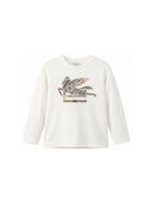 T-shirt per bambino Etro Kids bianca con dettaglio Pegaso sul davanti GZ8P40 Z3672 102 ETRO KIDS 