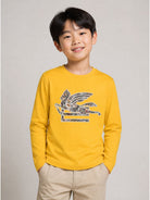 T-shirt per bambino Etro Kids gialla con dettaglio Pegaso sul davanti GZ8P40 Z3672 216 ETRO KIDS 