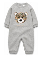 Tutina per neonati Etro Kids grigia con ricamo orsetto sul davanti GZB540 Z3188 806 ETRO KIDS 