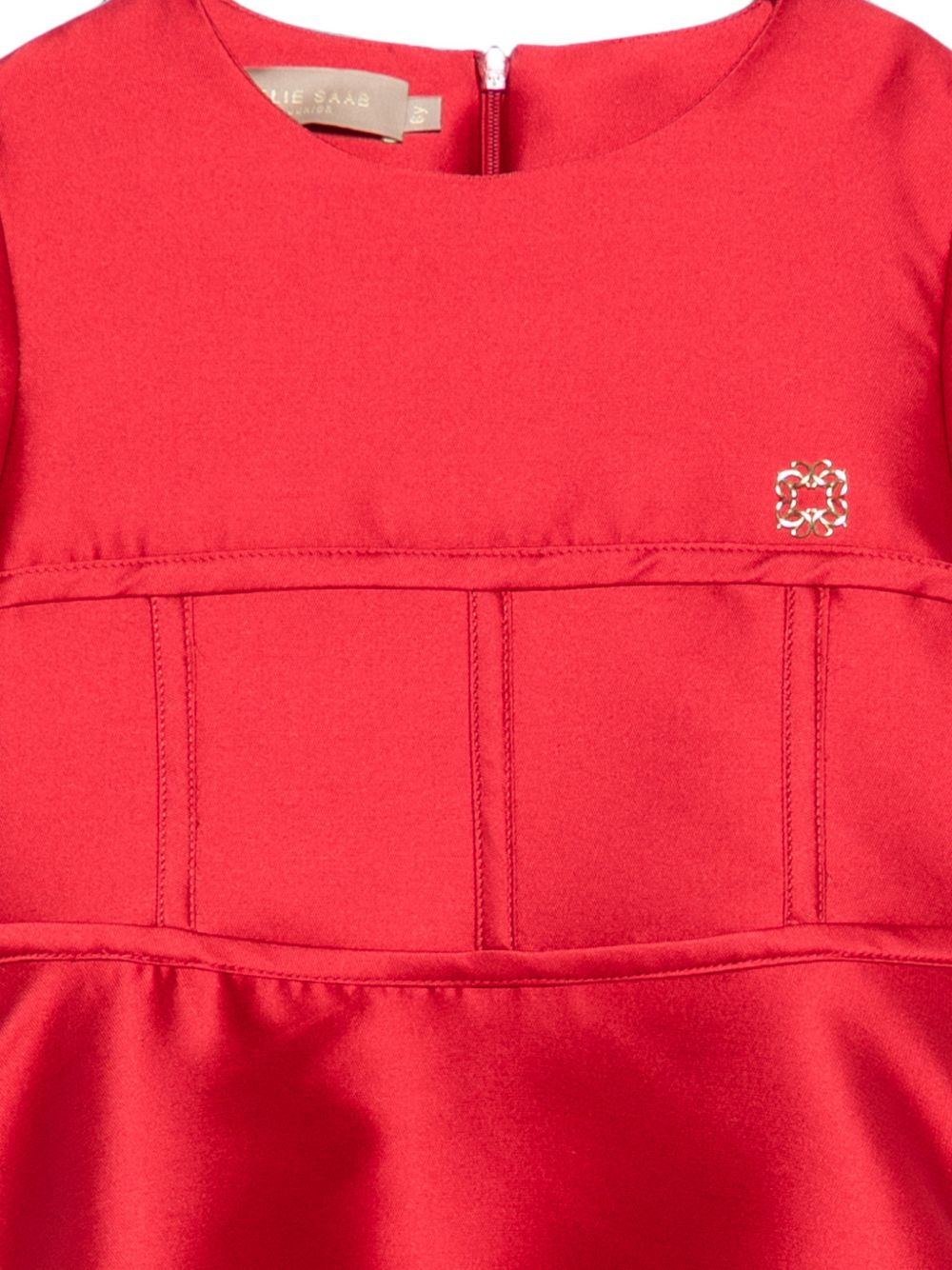 Abito per bambina Elie Saab Kids rosso con placca con logo sul davanti EFAB128TS0807 RED ElIE SAAB KIDS 