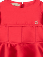 Abito per bambina Elie Saab Kids rosso con placca con logo sul davanti EFAB128TS0807 RED ElIE SAAB KIDS 