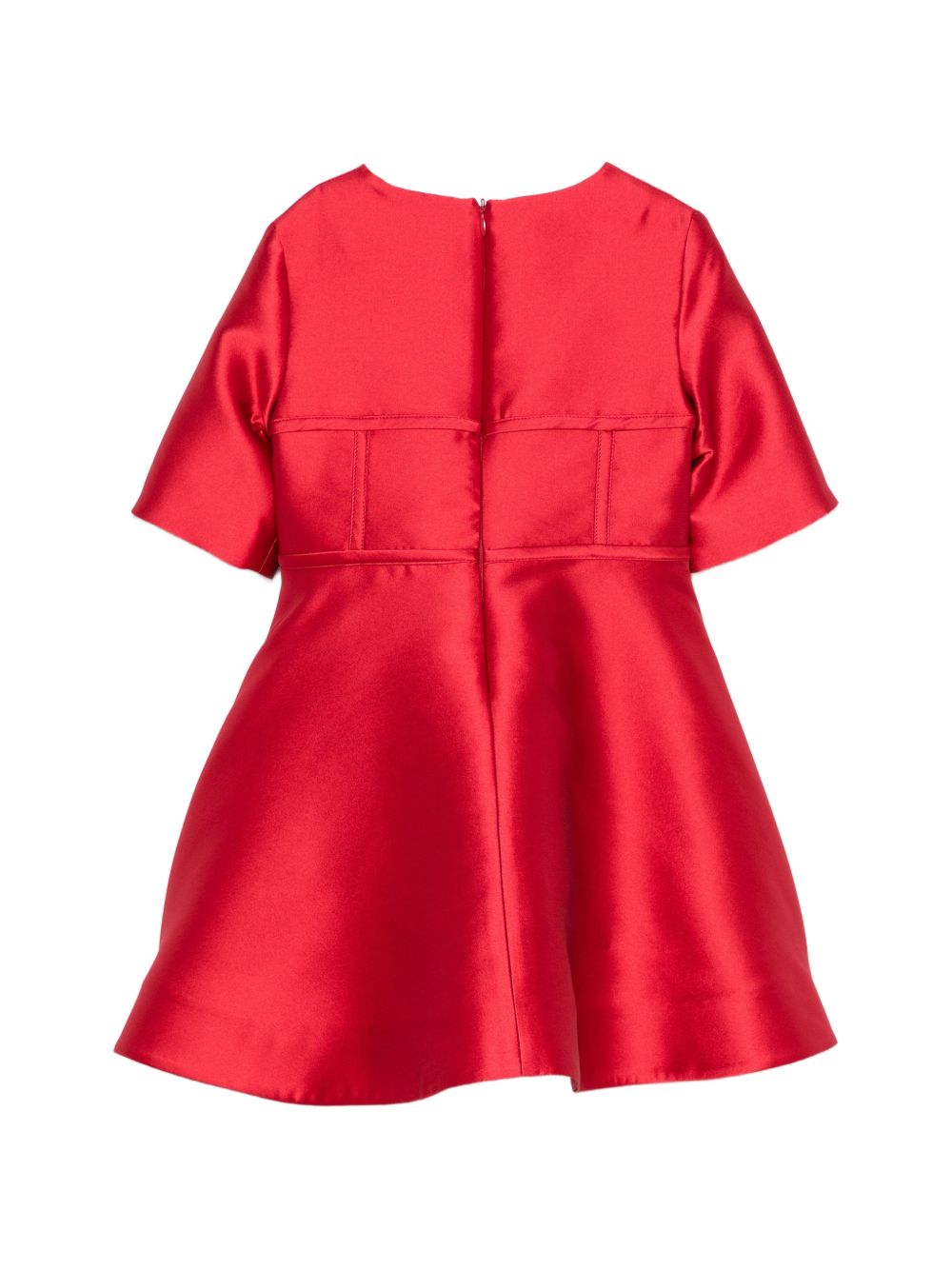 Abito per bambina Elie Saab Kids rosso con placca con logo sul davanti EFAB128TS0807 RED ElIE SAAB KIDS 
