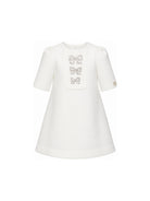 Abito per bambina Elie Saab Kids bianco con decorazioni fiocchi sul davanti EFAB135TS0802 WHT ElIE SAAB KIDS 