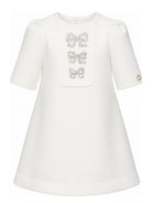 Abito per bambina Elie Saab Kids bianco con decorazioni fiocchi sul davanti EFAB135TS0802 WHT ElIE SAAB KIDS 