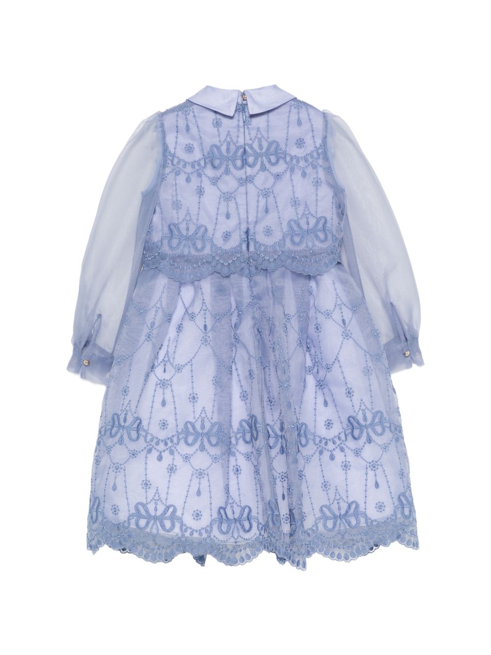 Abito per bambina Elie Saab Kids azzurro con dettaglio fiocco sul davanti EFAB136LUTS1159 LTB ElIE SAAB KIDS 