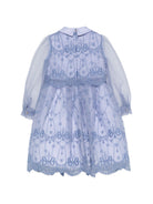 Abito per bambina Elie Saab Kids azzurro con dettaglio fiocco sul davanti EFAB136LUTS1159 LTB ElIE SAAB KIDS 