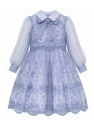 Abito per bambina Elie Saab Kids azzurro con dettaglio fiocco sul davanti EFAB136LUTS1159 LTB ElIE SAAB KIDS 