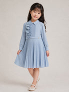 Abito per bambina Elie Saab Kids azzurro con texture plissettata EFAB141LUTS1036 LTB ElIE SAAB KIDS 