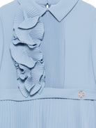 Abito per bambina Elie Saab Kids azzurro con texture plissettata EFAB141LUTS1036 LTB ElIE SAAB KIDS 