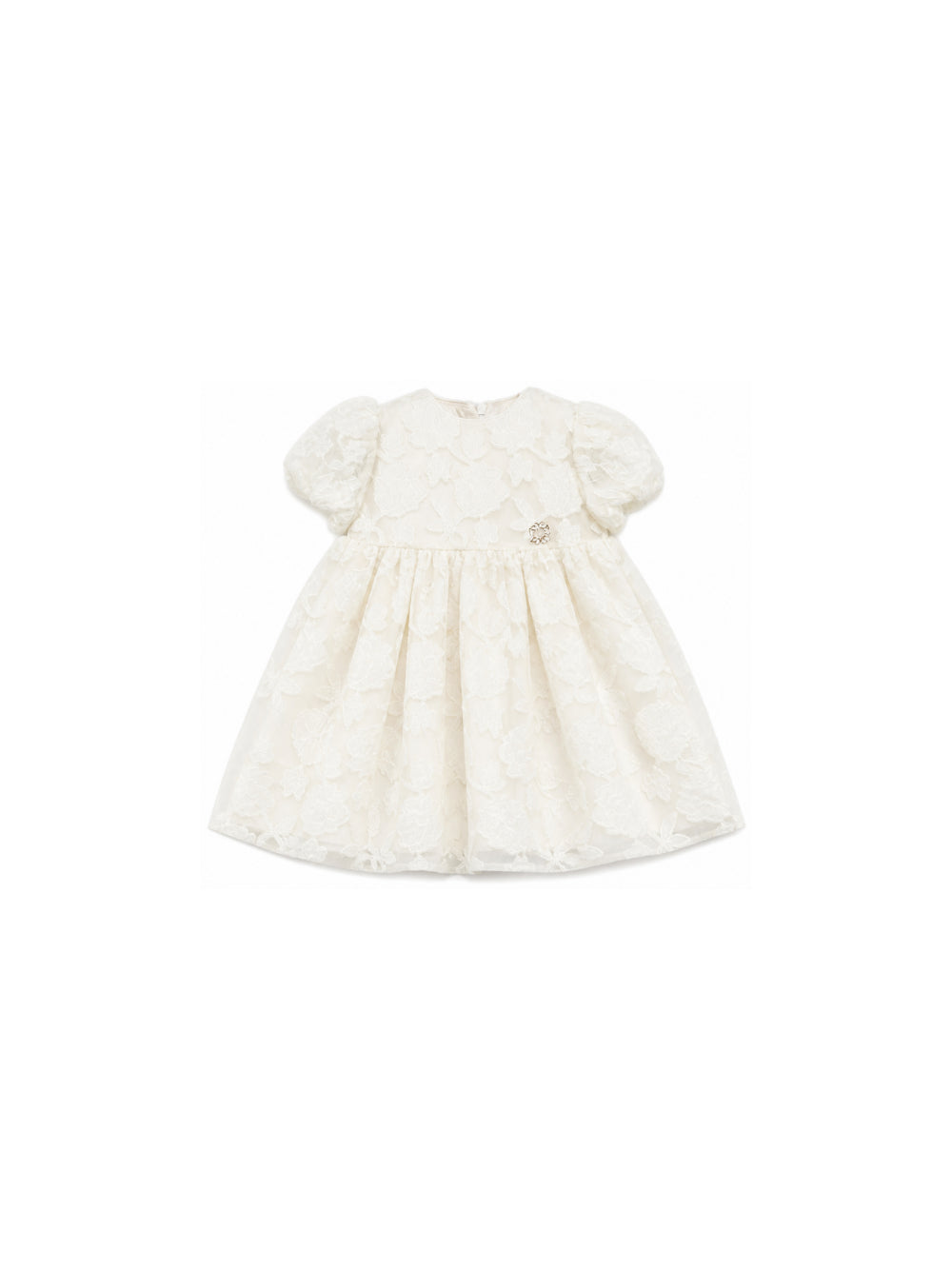 Abito per neonata Elie Saab Kids crema con strato in pizzo EGAB045TS1162 CRM ElIE SAAB KIDS 