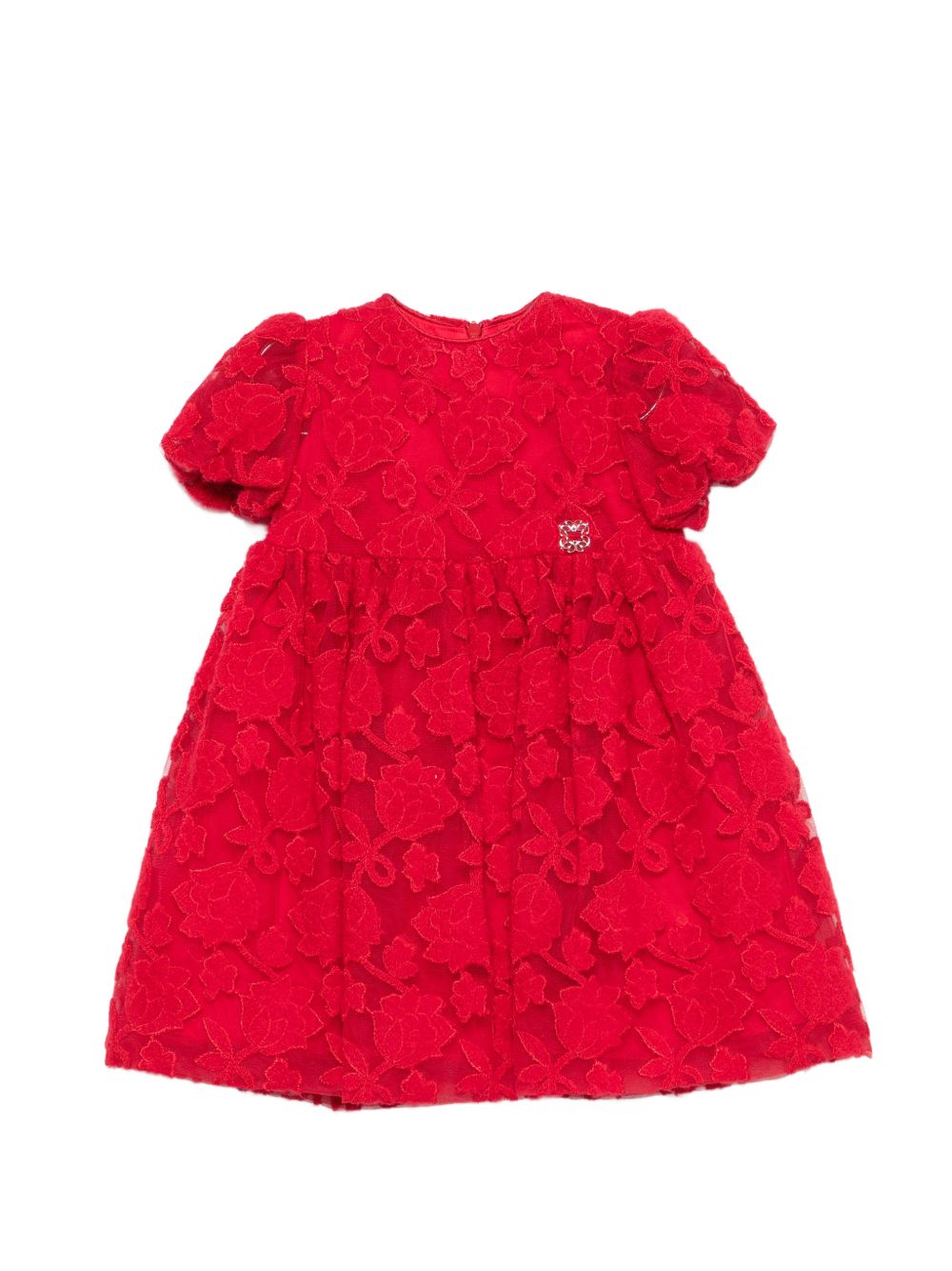Abito per neonata Elie Saab Kids rosso con strato in pizzo EGAB045TS1162 RED ElIE SAAB KIDS 