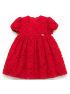 Abito per neonata Elie Saab Kids rosso con strato in pizzo EGAB045TS1162 RED ElIE SAAB KIDS 