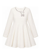 Abito per bambina Elisabetta Franchi La Mia Bambina bianco con decorazione EFAB6790GA022 0067 ElISABETTA FRANCHI KIDS 