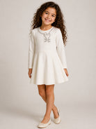Abito per bambina Elisabetta Franchi La Mia Bambina bianco con decorazione EFAB6790GA022 0067 ElISABETTA FRANCHI KIDS 
