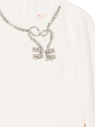 Abito per bambina Elisabetta Franchi La Mia Bambina bianco con decorazione EFAB6790GA022 0067 ElISABETTA FRANCHI KIDS 