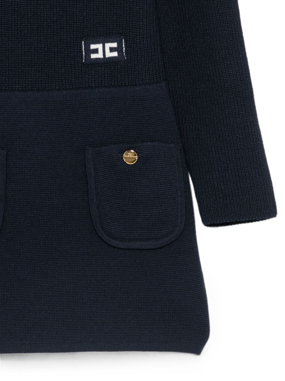 Abito per bambina Elisabetta Franchi La Mia Bambina blu con dettagli color oro EFAB681CFL159 4462 ElISABETTA FRANCHI KIDS 