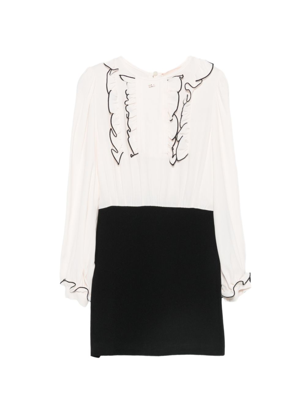 Abito per bambina Elisabetta Franchi La Mia Bambina bianco e nero con dettagli ruches EFAB6890VI011 D759 ElISABETTA FRANCHI KIDS 