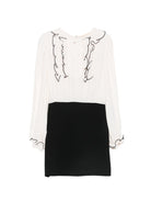 Abito per bambina Elisabetta Franchi La Mia Bambina bianco e nero con dettagli ruches EFAB6890VI011 D759 ElISABETTA FRANCHI KIDS 