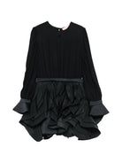 Abito per bambina Elisabetta Franchi La Mia Bambina nero con gonna con ruches EFAB6940NY230 N000 ElISABETTA FRANCHI KIDS 
