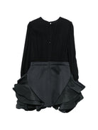 Abito per bambina Elisabetta Franchi La Mia Bambina nero con gonna con ruches EFAB6940NY230 N000 ElISABETTA FRANCHI KIDS 