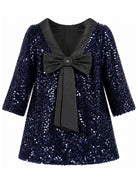 Abito per bambina Elisabetta Franchi La Mia Bambina blu con decorazione con paillettes EFAB7010TV093 4002 ElISABETTA FRANCHI KIDS 