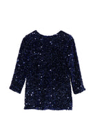 Abito per bambina Elisabetta Franchi La Mia Bambina blu con decorazione con paillettes EFAB7010TV093 4002 ElISABETTA FRANCHI KIDS 