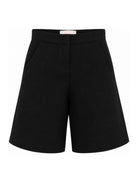 Shorts per bambina Elisabetta Franchi La Mia Bambina nero con applicazione logo EFBE0890FODER N000 ElISABETTA FRANCHI KIDS 