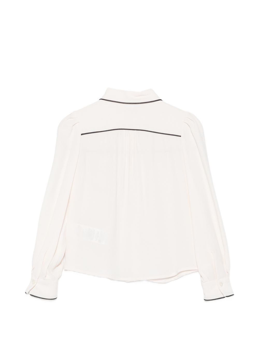 Camicia per bambina Elisabetta Franchi La Mia Bambina beige con bordi a contrasto EFCA2930VI011 0077 ElISABETTA FRANCHI KIDS 