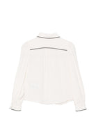 Camicia per bambina Elisabetta Franchi La Mia Bambina beige con bordi a contrasto EFCA2930VI011 0077 ElISABETTA FRANCHI KIDS 
