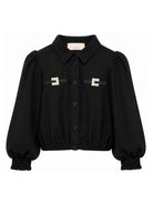 Camicia per bambina Elisabetta Franchi La Mia Bambina nero con logo EFCA2940VI011 N105 ElISABETTA FRANCHI KIDS 