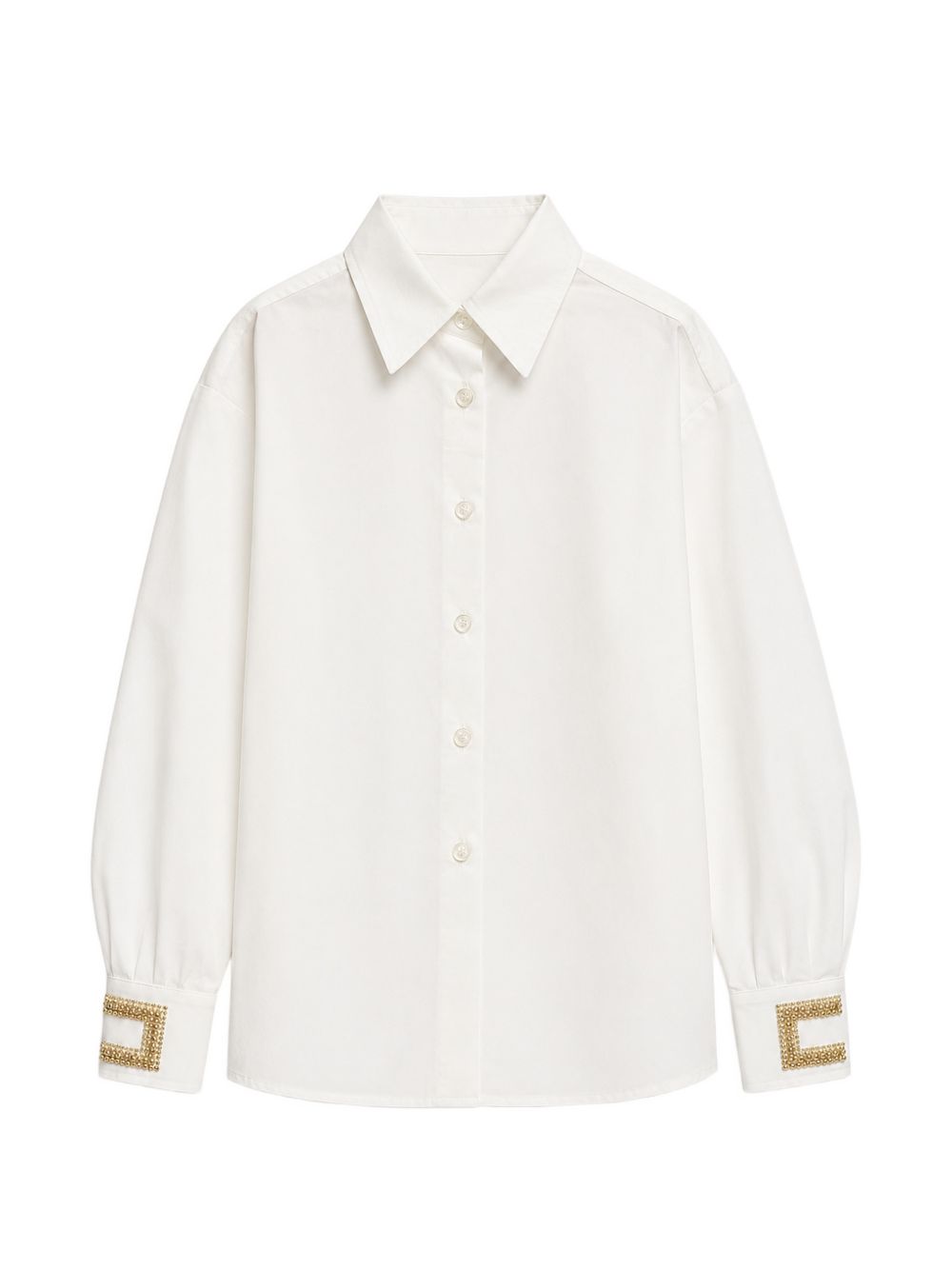 Camicia per bambina Elisabetta Franchi La Mia Bambina bianca con perline EFCA2980CA235 0004 ElISABETTA FRANCHI KIDS 