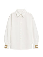 Camicia per bambina Elisabetta Franchi La Mia Bambina bianca con perline EFCA2980CA235 0004 ElISABETTA FRANCHI KIDS 