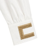 Camicia per bambina Elisabetta Franchi La Mia Bambina bianca con perline EFCA2980CA235 0004 ElISABETTA FRANCHI KIDS 