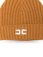 Berretto per bambina Elisabetta Franchi La Mia Bambina marrone con logo ricamato sul davanti EFCP035CFL143 7205 ElISABETTA FRANCHI KIDS 