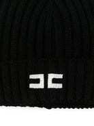 Berretto per bambina Elisabetta Franchi La Mia Bambina nero con logo ricamato sul davanti EFCP035CFL143 N101 ElISABETTA FRANCHI KIDS 