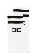 Calzini per bambina Elisabetta Franchi La Mia Bambina bianchi con logo ricamato sul davanti EFCZ006CTV061 0077 ElISABETTA FRANCHI KIDS 