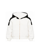 Felpa per bambina Elisabetta Franchi La Mia Bambina bianca con inserti in colore nero EFFE175CFF017 0077 ElISABETTA FRANCHI KIDS 